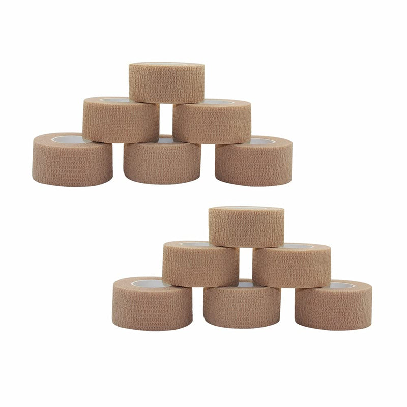 [Australia] - [12 Pack-1"x5Yards]Self Adhesive Bandage Wrap,Athletic Tape,Sports Tape,Wrist and Ankle Wrap Tape,Cohesive Bandage for Vet Wrap(Skin Color) 12rolls Skin 