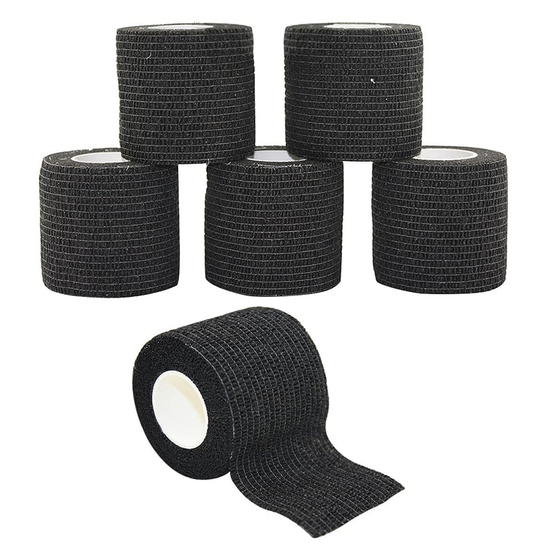 [Australia] - [6 Pack-2"x5Yards]MINGYUE Self Adhesive Bandage Wrap,Athletic Tape,Sports Tape,Wrist and Ankle Wrap Tape,Cohesive Bandage for Vet Wrap(Black) 6rolls Black 
