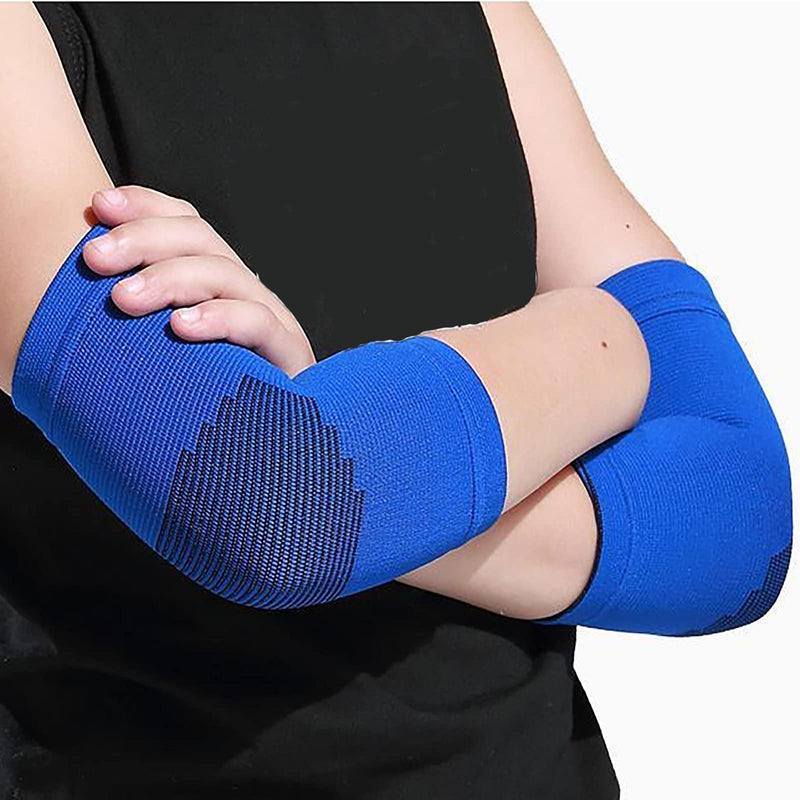 [Australia] - Xingbo Kids Arm Guard,Compression Elbow Pads,Children Elbow Sleeves,Elbow Protection for Cycling Sports Basketball Volleyball(1 PAIR) (Blue) Blue 