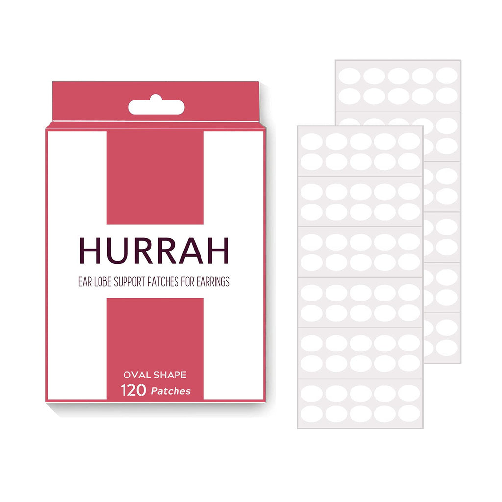 [Australia] - HURRAH Ear Lobe Support Patches for Earrings 60 Days, 120-Count Boxes 60 Days , 120-Count Boxes 