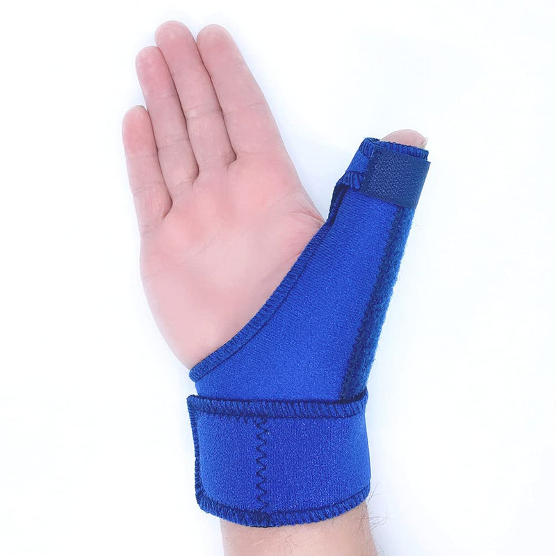 [Australia] - Trigger Thumb Brace, Thumb Spica Splint Stabilizer for Pain, Sprains, Arthritis,Tendonitis Carpal Tunnel & Trigger Finger - Immobilizer Wrist Strap - Right Hand Or Left Hand Women (Blue) Blue 