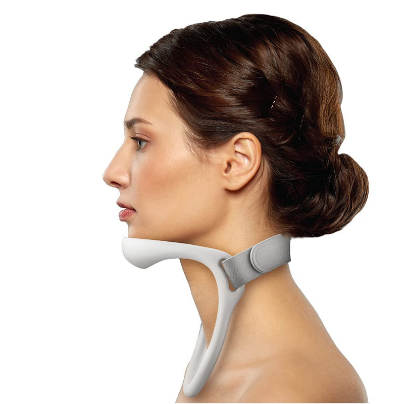 [Australia] - PUREPLAN Neck Shoulder Relaxer Traction Device for TMJ Pain Relief, Chiropractic. Cervical Collar Posture Neck Stretcher Brace Support (White - 1st Generation) 6.18x4.66x6.4 Inch (Pack of 1) 