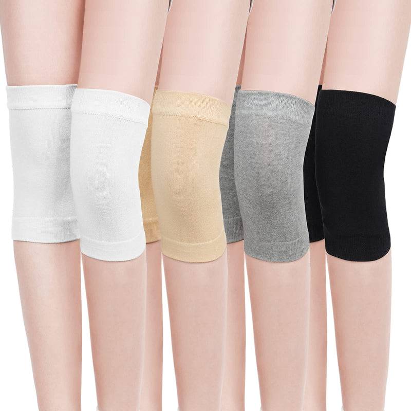 [Australia] - 4 Pairs Knee Warmers for Women Men Arthritic Knee Braces Sleeve Supports Knee Compression Sleeve, Leg Warmer Winter Cycling Ski Running Knee Brace Pad Sleeve (White, Black, Nude Color, Gray) White, Black, Nude Color, Gray 