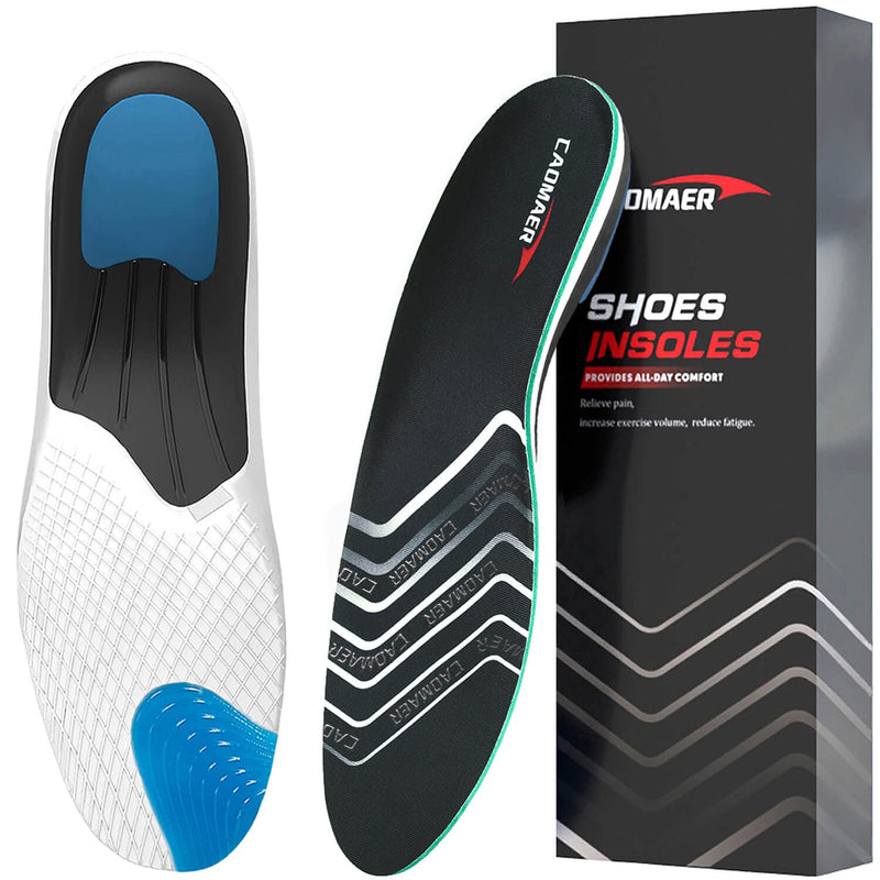 [Australia] - Plantar Fasciitis Relief Insoles with Arch Support for Men and Women, Orthotic Shoe Inserts for Flat Feet, Heel Foot Pain, Standing All Day Shock Absorption Designed for Running Walking, Work Boots US Men's 11-13 