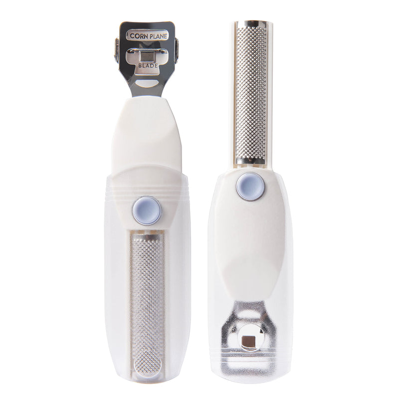 [Australia] - TRIM Foot Callus Shaver & Rasp with Sliding Cover – 2-in-1 Foot Care Tool – Features Slide & Lock Mechanism – Safely Conceals and Protects the End Not in Use – Keeps Your Feet Beautiful and Smooth Foot Rasp & Callus Shaver 