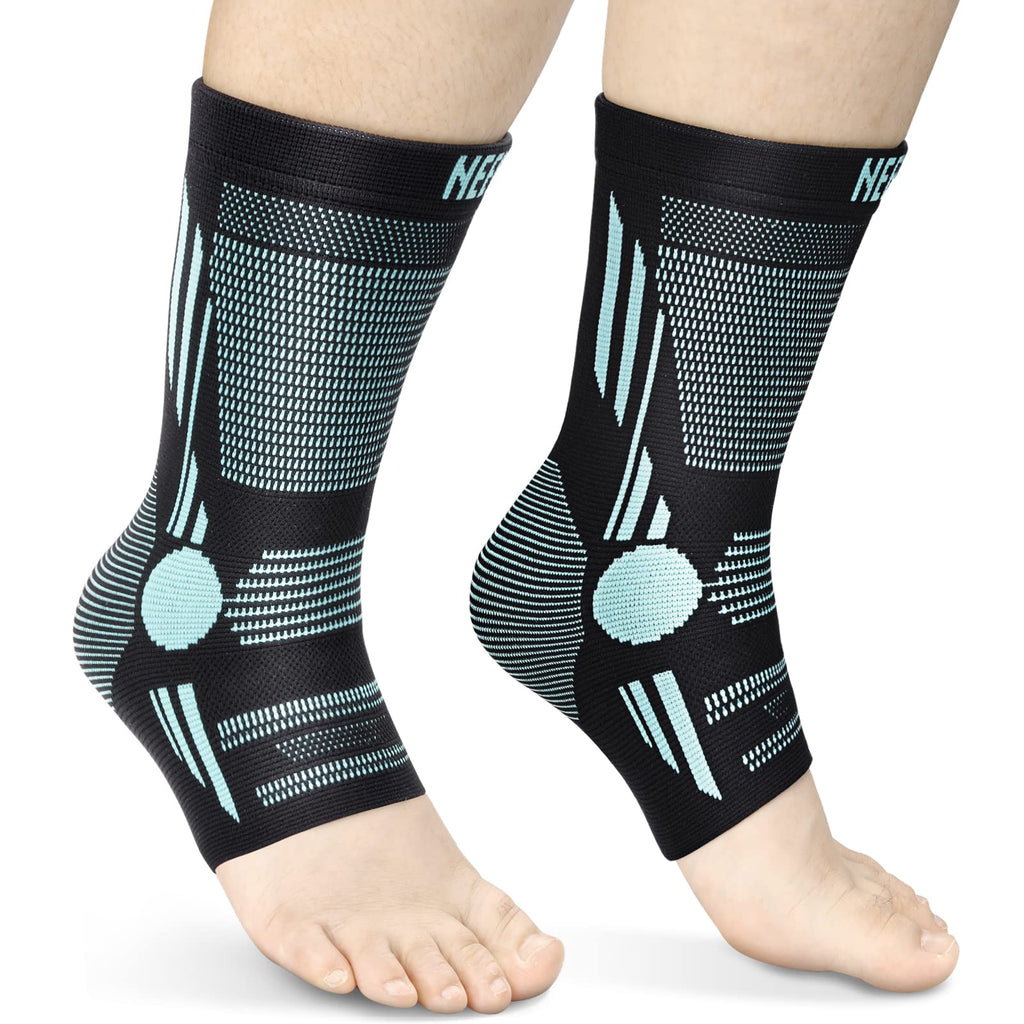 [Australia] - NEENCA Professional Ankle Brace Compression Sleeve (Pair), Ankle Support Stabilizer Wrap. Heel Brace for Achilles Tendonitis, Plantar Fasciitis, Joint Pain,Swelling,Heel Spurs, Injury Recovery, Sports Medium Blue 