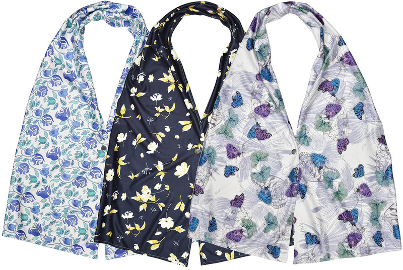 [Australia] - Celley 3 Pack Adult Bib Dining Scarf For Women, Washable Microsuede Material Fashionable Food Clothing Protectors 