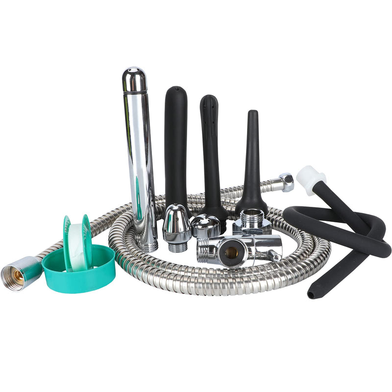 [Australia] - Shower Enema System, Douche Colonic Cleanse Kit, 5-Foot Stainless Steel Shower Hose Enema with Enema Showerhead Vaginal and Anal Cleaning Kit Colonic System Cleaner for Most Shower Systems 