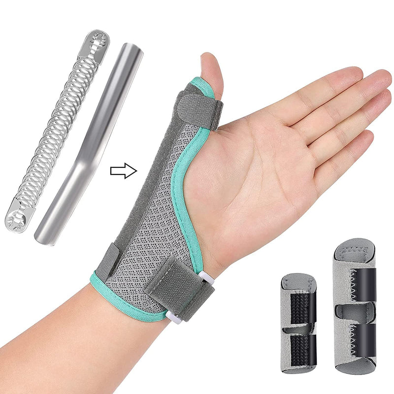 [Australia] - Simnoble Thumb Support Brace & 2 Pieces Finger Splint - Thumb Spica Splint - Thumb & Wrist Stabilizer Splint for BlackBerry Thumb, Pain Relief, Arthritis, Tendonitis, Sprained and Carpal Tunnel Supporting 