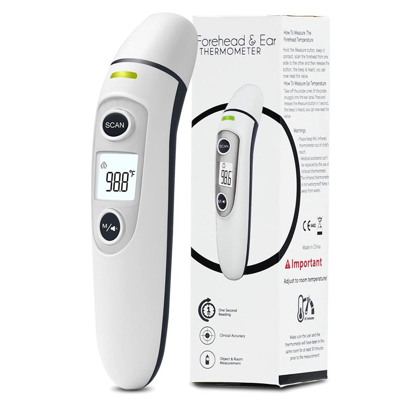 [Australia] - Forehead and Ear Thermometer for Adults, Kids and Baby, Digital Infrared Temporal Thermometer with Fever Alarm and Memory Function, 1s Instant Accurate Reading (Dark Blue) Dark Blue 