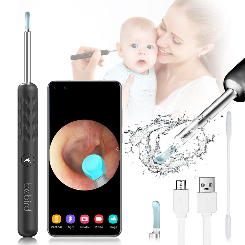 [Australia] - BEBIRD R3 Ear Wax Removal Tool Camera, Ear Cleaner Endoscope with 3.5mm & 1080P FHD Wireless Ear Otoscope and 6 Led Lights, Ip68 Waterproof WiFi Ear Cleaning Kit for iPhone, Ipad, Android, Black 