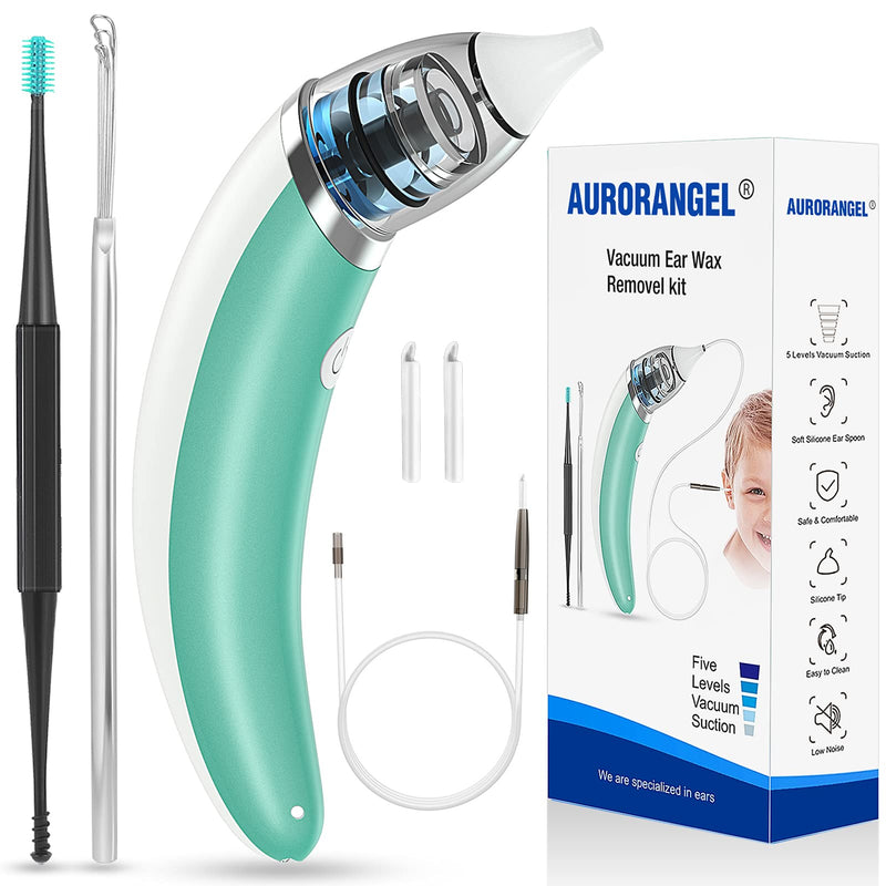 [Australia] - Ear Wax Vacuum Removal, Safe Electric Ear Cleaner Strong Suction Earwax Sucker 5 Levels Spiral Silicone Ear Wax Remover Tool Reusable Effective Earwax Removal kit Ear Cleaning Tool for Adult Kids 
