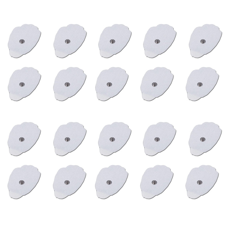 [Australia] - MedTens 10 Pairs (20 Pads) Large White Snap On Reusable Self-Adhesive Replacement Tens Unit Electrode Pads 