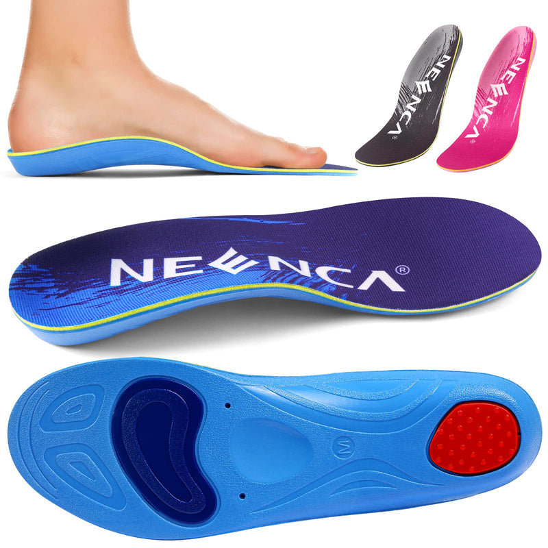 [Australia] - NEENCA Arch Support Plantar Fasciitis Insole for Women and Men Foot Pain Relief Shoe Insert Flat Feet Overpronation Orthotics Heel Spur Sports Blue Small(Men6.5-8/Women7.5-9) 