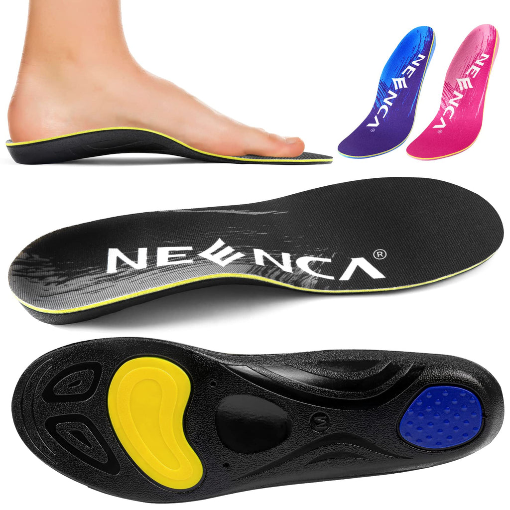 [Australia] - NEENCA Arch Support Plantar Fasciitis Insole for Women and Men Foot Pain Relief Shoe Insert Flat Feet Overpronation Orthotics Heel Spur Sports Black X-Small(Men4.5-6/Women5.5-7) 