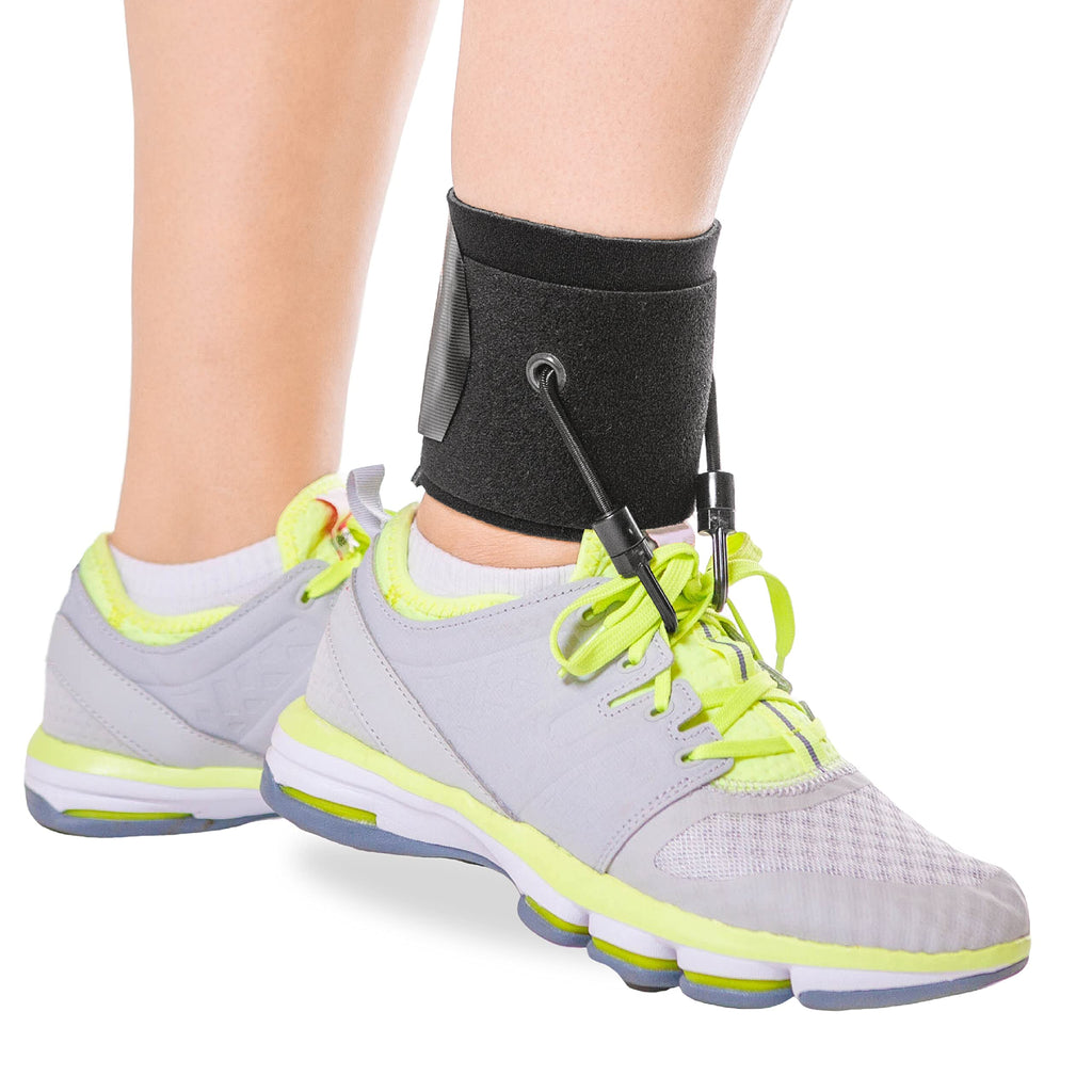 [Australia] - BraceAbility AFO Drop Foot Brace - Adjustable Dorsiflexion Soft Shoe Splint for Neuropathy Walking Exercise Assist, Gait Lifting Support, Charcot Marie Tooth (CMT) and Achilles Pain Treatment (S/M) S/M 