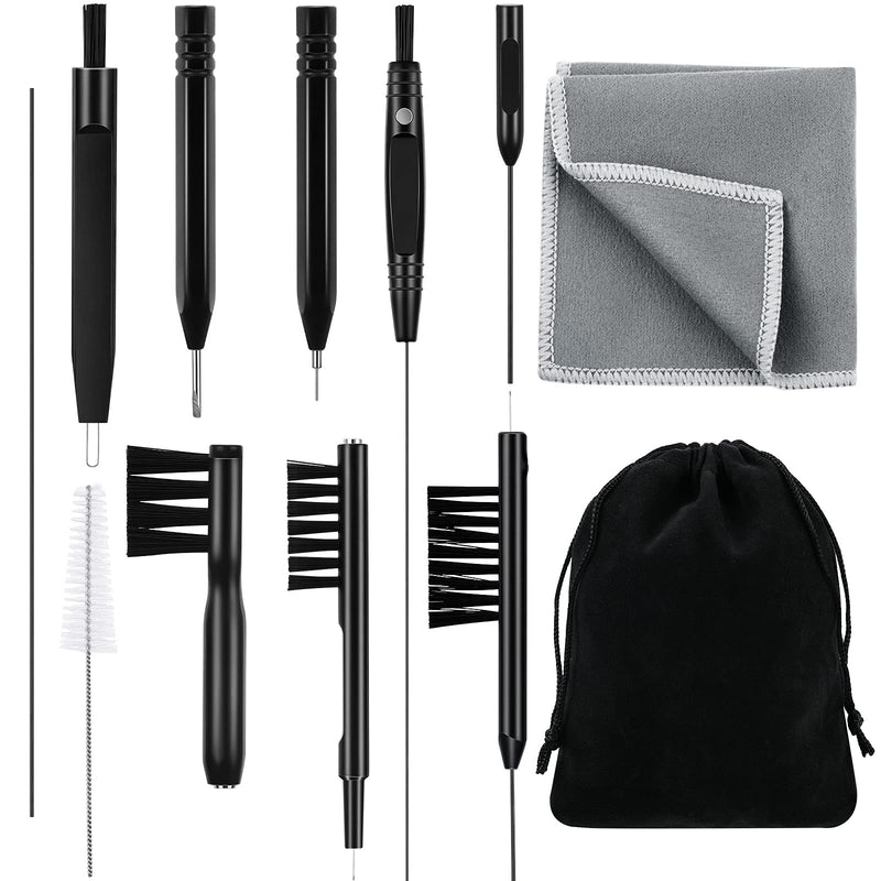 [Australia] - 12 Pieces Hearing Aid Cleaning Tools Hearing Aid Cleaning Kit Hearing Aid Case Cleaner Kit with Wax Loop and Magnet Multi-Functional Earphone Earbuds Cleaner Kit with Velvet Bag 