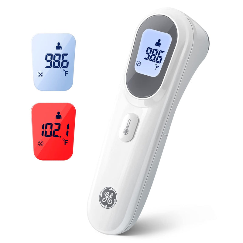 [Australia] - GE No-Touch Digital Forehead Thermometer for Adults, Kids and Babies, Non-Contact 2-in-1 Infrared Temperature Scanner, Instant Accurate Reading, LCD Screen, 1-Button Operation & Fever Alert (TM3000) GE Thermometer 