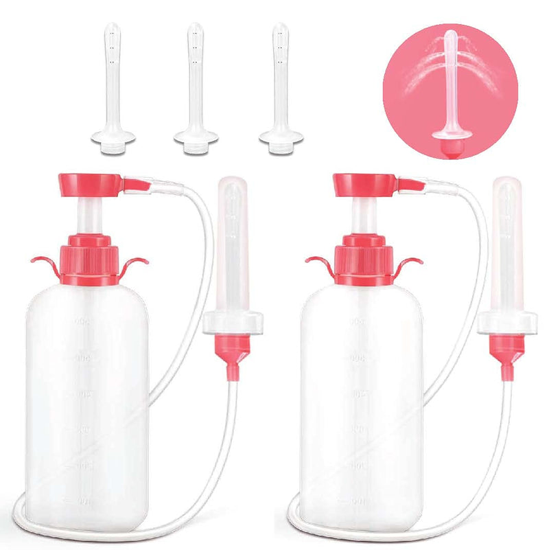 [Australia] - 2PCS Vaginal Douche for Women Vaginal Cleansing System Douche Cleaner Anal Douche Cleaning Kit 350 ml Capacity with 3 Nozzles 
