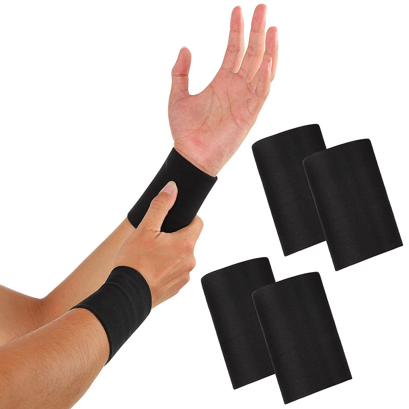 [Australia] - SATINIOR 2 Pairs Compression Wrist Sleeve Compression Wrist Brace Wrist Supports Wrist Wraps Elastic Wristbands for Men and Women Tennis, Tendonitis, Carpal Tunnel (Black, Medium) Black 