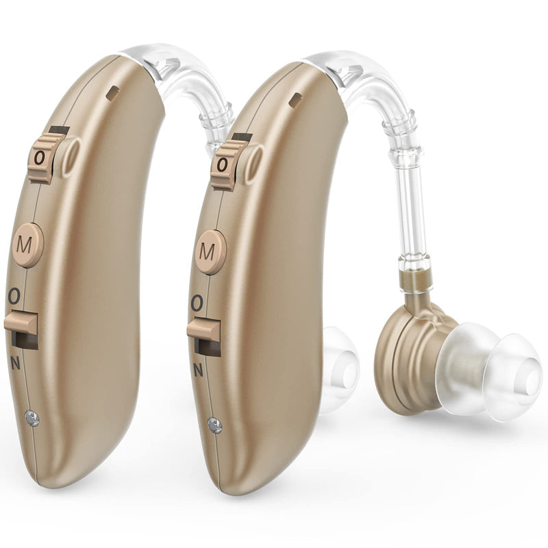[Australia] - Hearing Aids for Seniors, Rechargeable with Noise Cancelling, Nano Hearing Aids,Digital Hearing Amplifier for Hearing Loss, Invisible Hearing Aid,Ear Sound Amplifier,Hearing Devices Assist(BROWN) Brown 