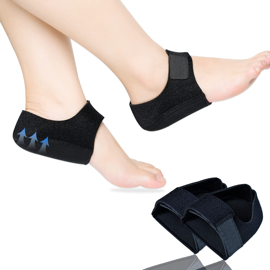 [Australia] - Heel Protectors, Gel Heel Cups, Heel Cushion Support for Plantar Fasciitis, Heel Pain, Achilles Tendinitis, Dry Cracked Heels, Heel Pads for Men & Women Black 