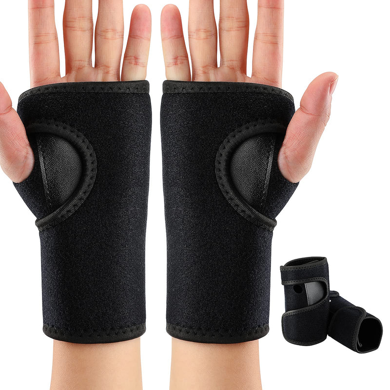 [Australia] - 2 Pieces Carpal Tunnel Wrist Braces for Night Wrist Sleep Support Brace Wrist Splint Stabilizer and Hand Brace Cushioned to Help With Carpal Tunnel and Wrist Pain Relief (Black,Classic Style) Classic Style Black 