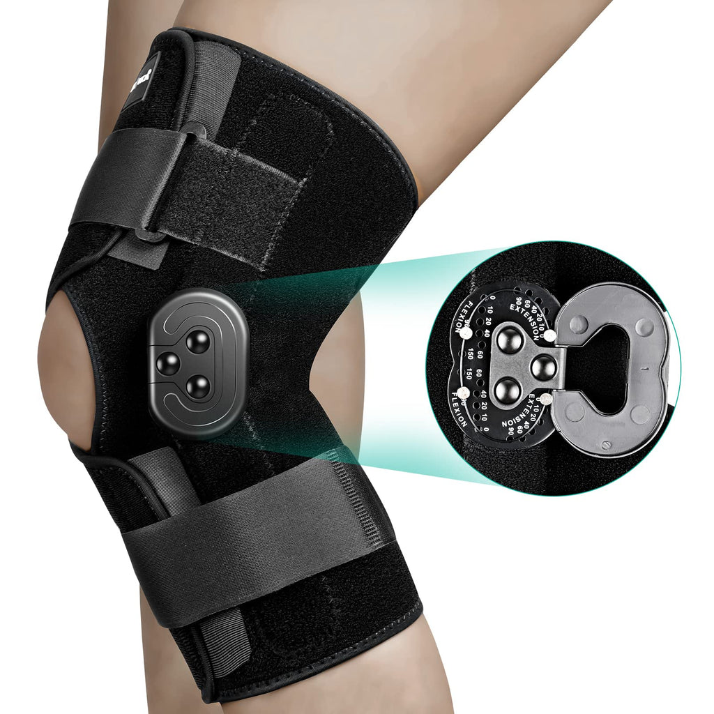 [Australia] - NEENCA Hinged Knee Brace, Adjustable Knee Immobilizer with Side Stabilizers of Locking Dials, Medical ROM Knee Brace Support for Knee Pain, Arthritis, ACL,PCL, Meniscus Tear, Injuries/Post OP Recovery 