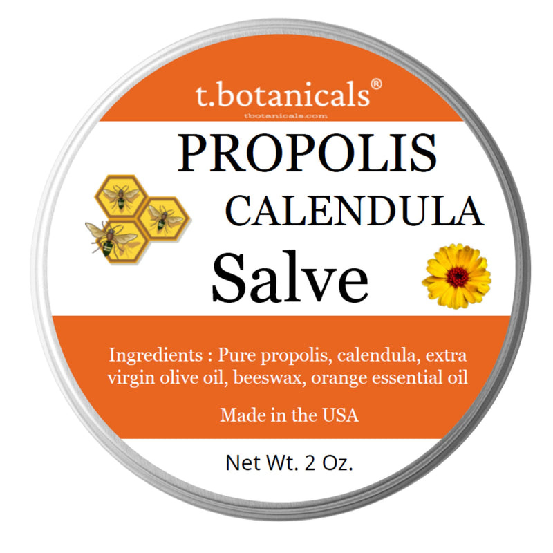 [Australia] - Propolis Calendula Salve, Skin Soothing Balm, Herbal Moisturizer Ointment, Made in USA (2 oz.) 