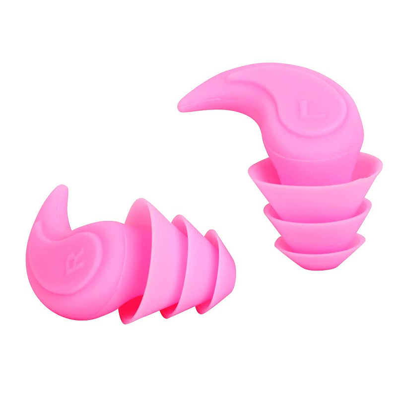 [Australia] - Silicone Ear Plugs for Sleeping Noise Reduction Ear Plugs Comfortable Silicone Ear Plug Sound Blocking Earplugs 1 Pair for Sleep Snoring Swimming Concert Musician Construction Shooting (Pink) Pink 