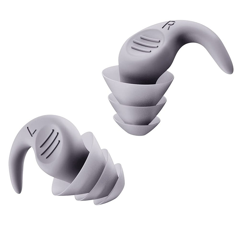 [Australia] - Noise Reduction Ear Plugs Silicone Ear Plugs for Sound Blocking Sleeping 1 Pair Noise Reduction Soft Comfortable Silicon Earplugs for Concert Construction Shooting Sleeping Travel (Gray) Gray 