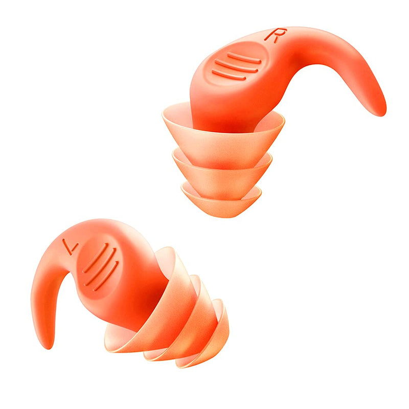 [Australia] - Noise Reduction Ear Plugs Silicone Ear Plugs for Sound Blocking Sleeping 1 Pair Noise Reduction Soft Comfortable Silicon Earplugs for Concert Construction Shooting Sleeping Travel (Orange) Orange 