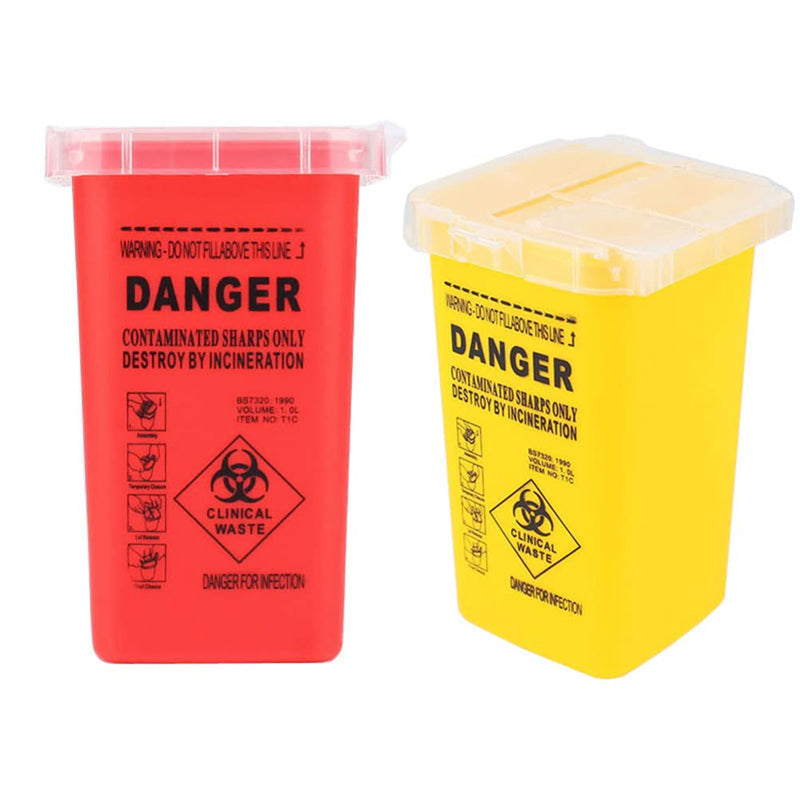 [Australia] - Healifty Sharps Disposal Container Specially Designed for Diabetic Needles and Test Strips Compact Size for Travel and Daily Personal Use (Yellow) Yellow 