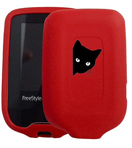 [Australia] - New! Premium Silicone Case with Cartoon Animal Patterns for Continuous Glucose Monitor-Freestyle Libre/Freestyle Libre 2 (cat/red) cat/red 