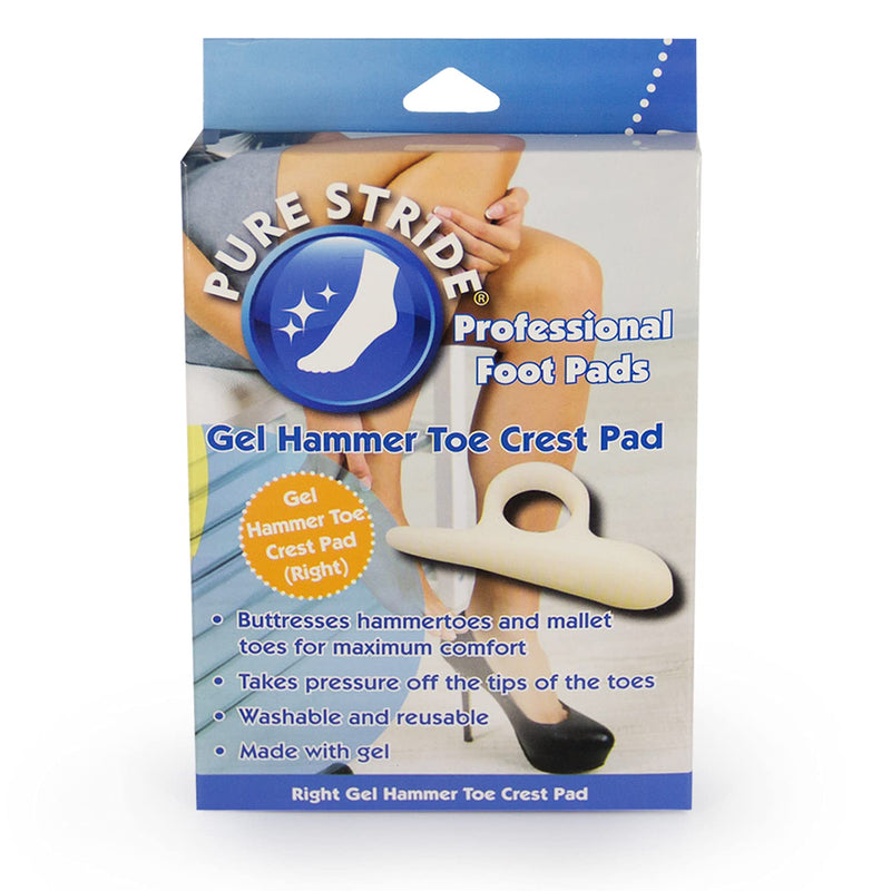 [Australia] - Pure Stride Gel Hammer Toe Crest Pad, Professional Foot Pads - Corrector for Mallet Toes and Hammer Toes - Right, 1 Pc 