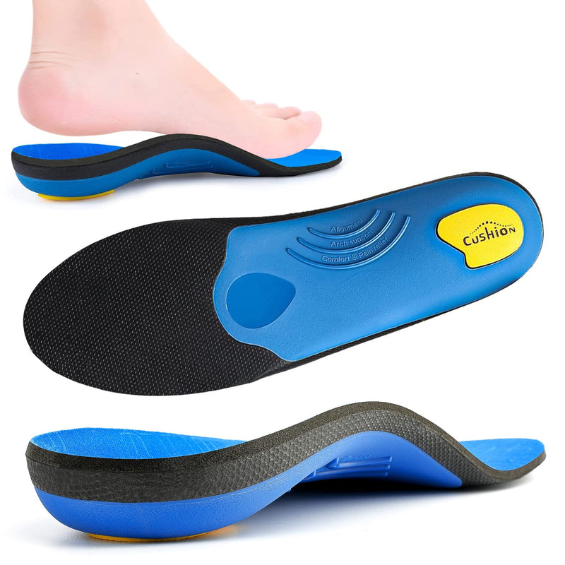 [Australia] - Arch Support Insertion Plantar Fasciitis Relieves Insoles Flat Feet Orthopedic Insoles Shock Absorption Comfortable High Arch Men and Women MEN (9-9 1/2) | WOMEN (11-11 1/2) --280MM-11.02" Blue 