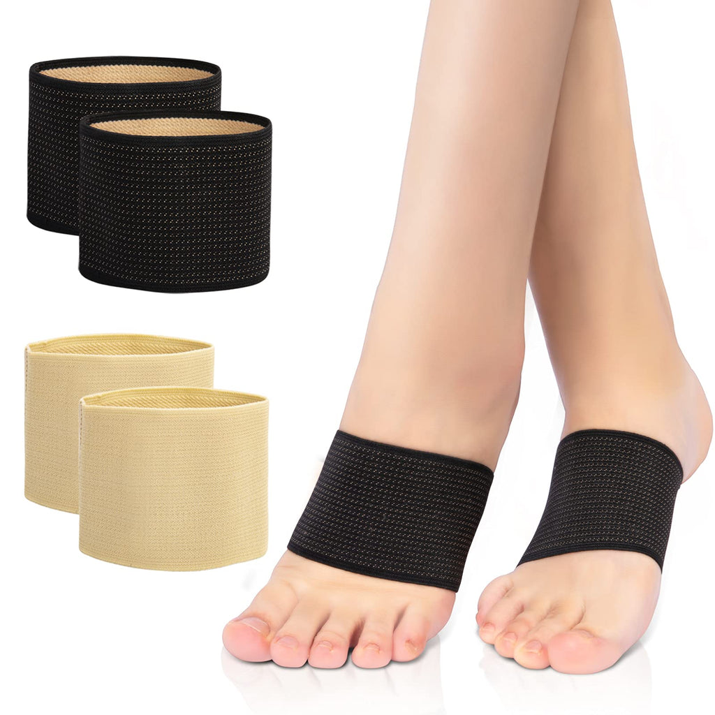 [Australia] - Arch support Sleeves, Plantar Fasciitis Brace Compression Bands (2 Pairs) For Fallen Arches, Flat Feet, Bone Spurs, High Arches, Flat Arches, Foot Pain Relief, Copper Infused Wrap Straps For Women Men (LARGE SIZE) Large 