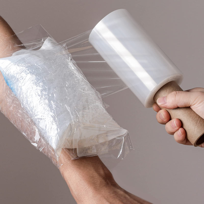 [Australia] - Wrap Plastic Film with Handle Plastic Bags for Ice Tattoo Plastic Wrap Suitable for Athletic Trainers to Hold Ice Packs in Place for Moving Supplies Stretch Wrap Shrink Wrap,5 Inches x 500 ft (1 Pcs) 