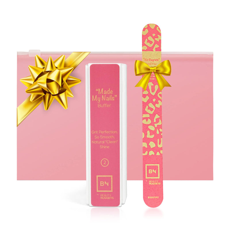 [Australia] - Beauty Nuggets Made My Nails Buffer, Ultimate Shine 3 Way Nail Buffing Block with Professional Nail File 120/180 Grit-Perfect All in One Manicure Tool for Smooth, Shiny, Twinkling Nails Nail Buffer + Nail file 