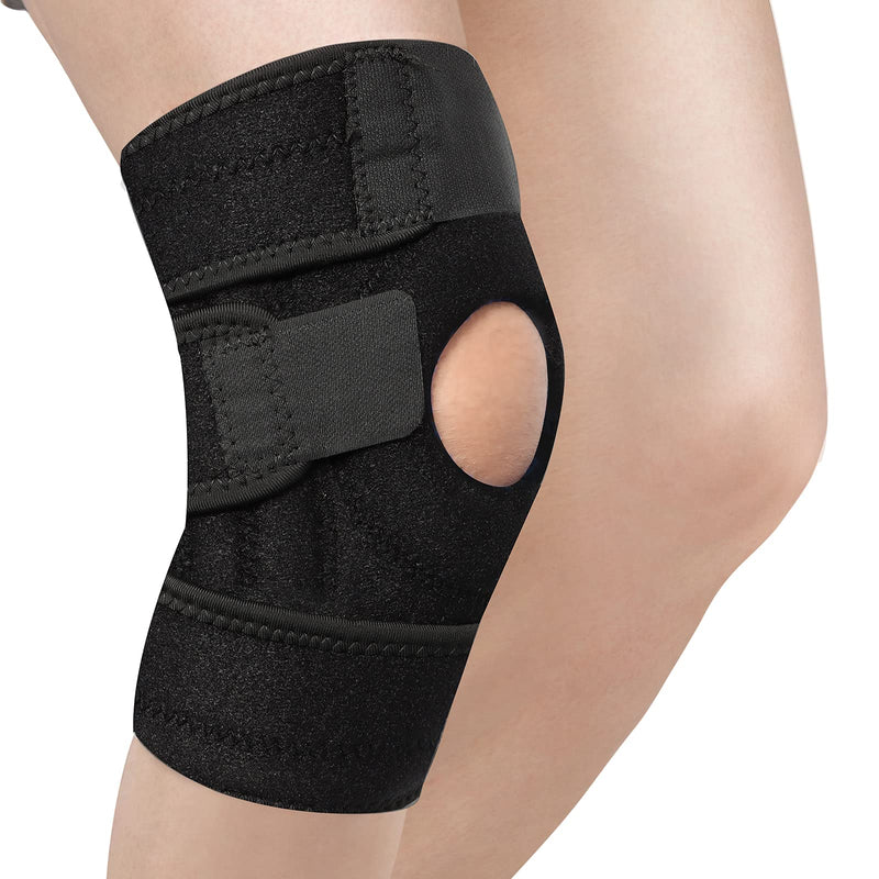 [Australia] - Knee Brace for Knee Pain Women Men, Adjustable Knee Braces with Side Stabilizers & Patella Gel Pads, Suitable for Arthritis Pain, Injury Recovery, Running, Workout 1 Pack 