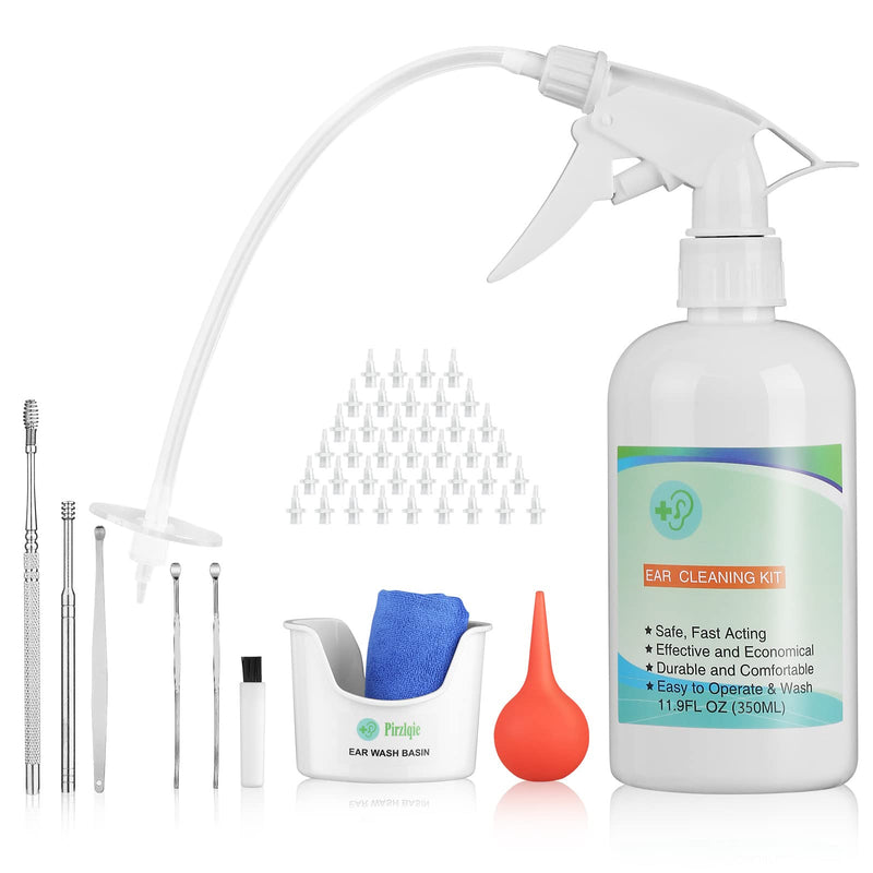 [Australia] - Ear Wax Removal Tool, Ear Cleaning Kits Safe Ear Irrigation Kit Ear Flush Kit for Adults Kid, Ear Wax Washer Device Easy to Operate, Includes Basin, Syringe, Curette Kit, Towel and 40 Disposable Tips 