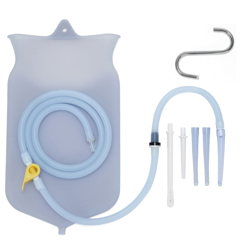 [Australia] - TEMONTIAN Enema Bag Kit for Colon Cleansing, Enema Kit for Colon Detox Coffee Enemas，Anal Douche for Women/Men(Blue) Blue 