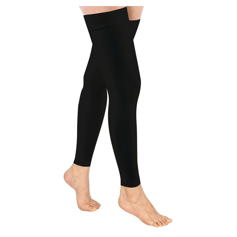 [Australia] - Ktinnead Thigh High Compression Stockings Footless 20-30mmHg for Men & Women Black X-Large 