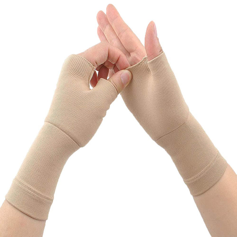 [Australia] - QUKU 2 Pair Arthritis Gloves, New Material, Compression for Arthritis Pain Coffee Medium 