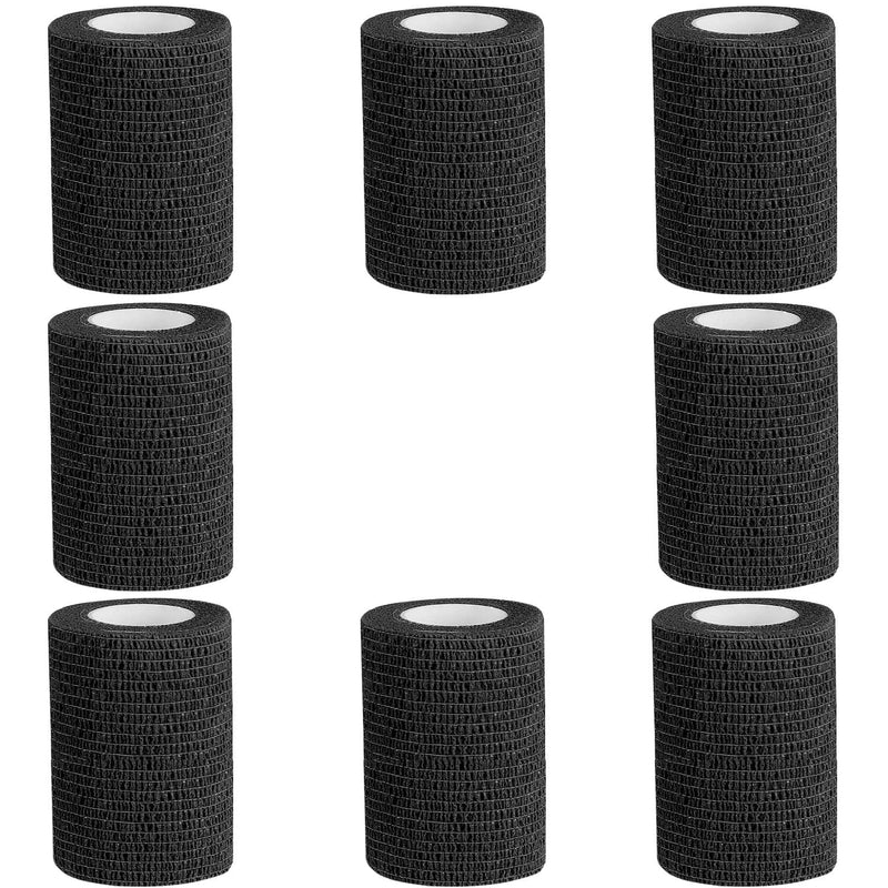 [Australia] - Bandage Wrap Self Adhesive Bandage Wrap Breathable Cohesive Bandage Wrap Rolls Athletic Elastic Self Adherent Wrap for Sports Injury ,Wrist, Ankle Sprains (Black, 4 Inch (Pack of 8)) Black 4 Inch (Pack of 8) 
