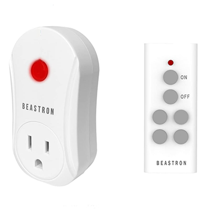 [Australia] - Beastron Upgraded Remote Controlled Outlet (1 Pack with 1 Remote),Expandable Remote Light Switch Kit, Wireless On Off Power Switch, 100ft RF Range, Compact Design, White 1 pack 