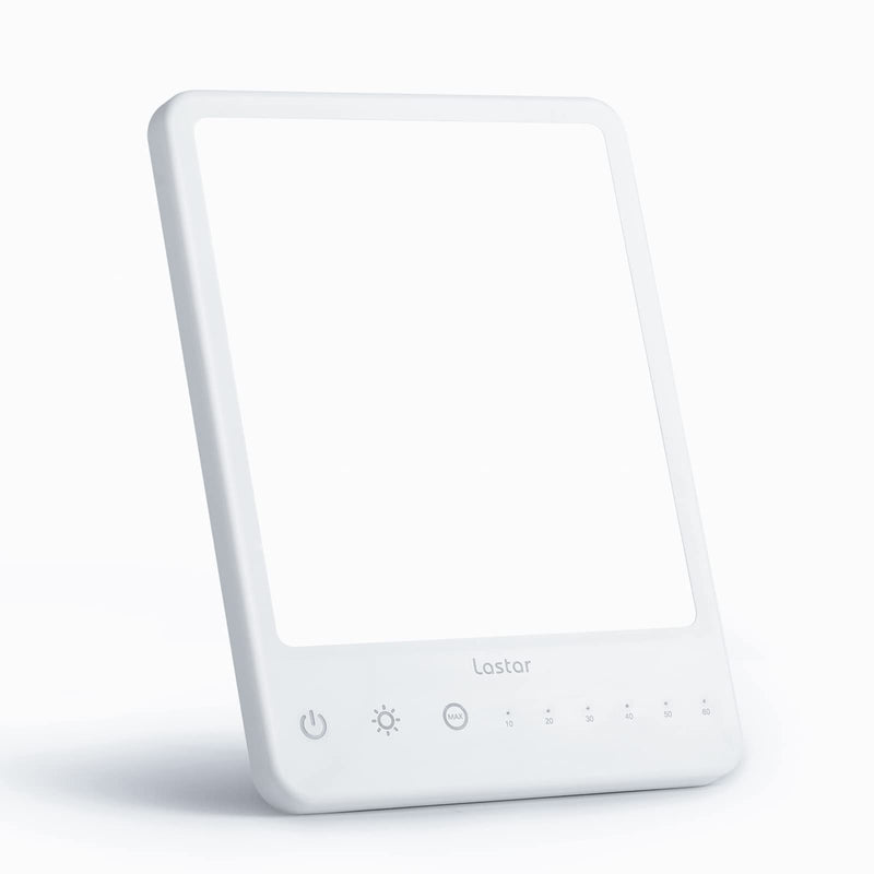 [Australia] - Light Therapy Lamp, LASTAR UV Free 10000 Lux Sun Lamp with 10-60 Minutes Timer Function, 5 Adjustable Brightness Levels, Touch Control, Sunlight lamp LED for Seasonal Sunlight Changes and Winter Blue A-white 