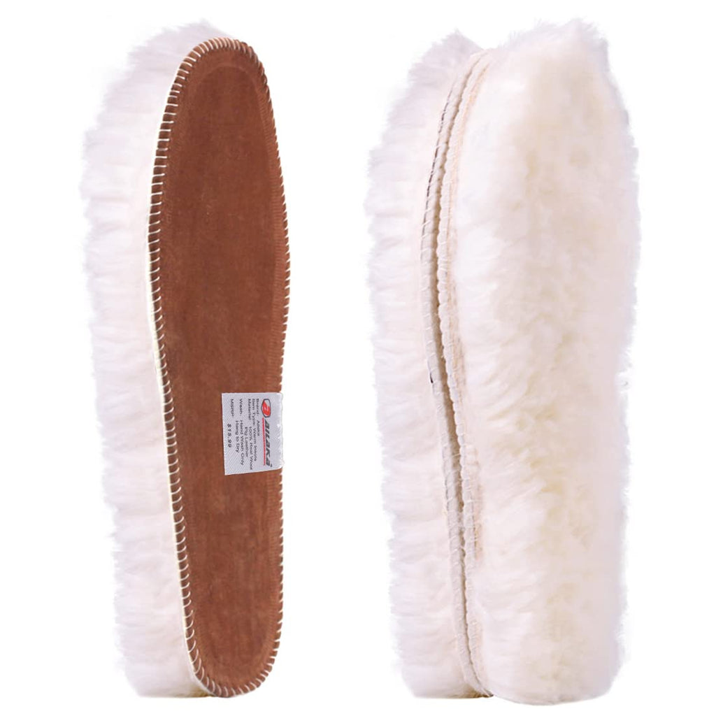 [Australia] - Ailaka Kids Sheepskin Wool Insoles, Cozy Fluffy Thick Warm Inserts for Children Women Shoes Boots Slippers 5 M US Big Kid 1 Pair 