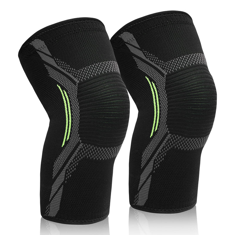 [Australia] - DARLIS 2 Pack Knee Braces for Knee Pain Men Women - Knee Compression Sleeve Support, Non-Slip Knee Brace for Running, Gym, Workout - High Stretch Knee Pads for Meniscus, ACL,Joint Pain L(18.6"-21.2") 