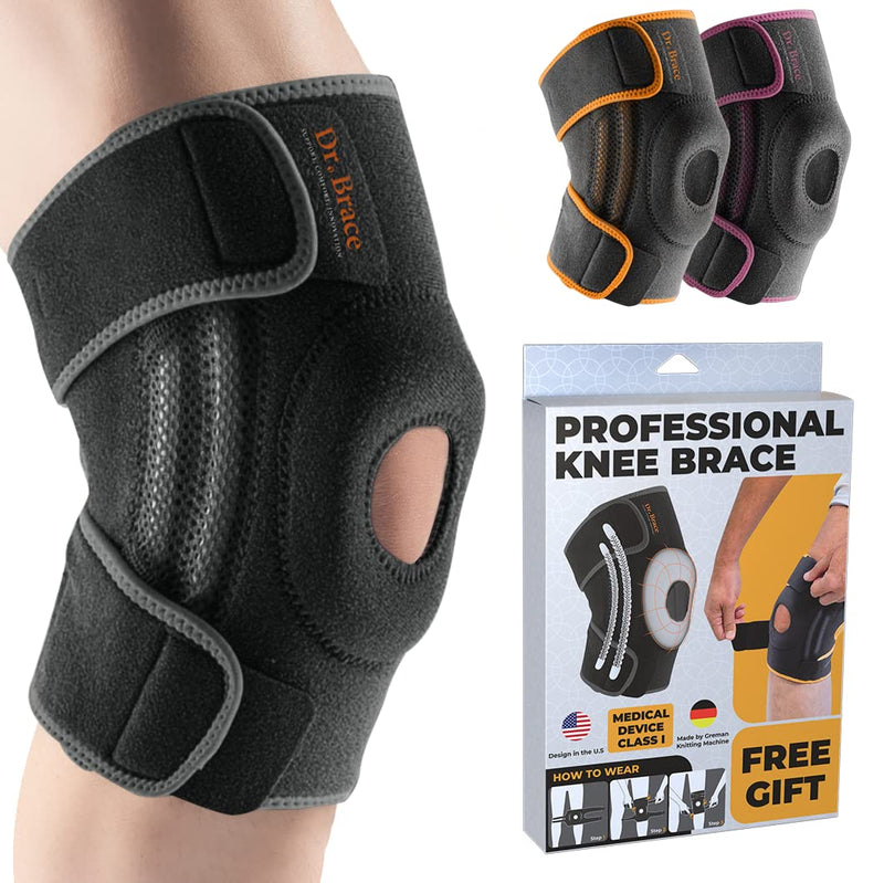 [Australia] - Dr. Brace ELITE Knee Brace with Side Stabilizers & Patella Gel Pads for Maximum Knee Pain Support and fast recovery for men and women-Please Check How To Size Video (Mercury, Large) Mercury 